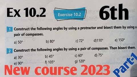 Exercise 10.2 Class 6th  Maths  new course 2023 Base on single National curriculum kpk and ptb p-1