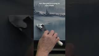'I'm going to put a little water line in there. Just like so.' - Bob Ross (Blue Winter)