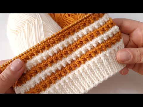 İki renkli yelek hırka örgü modeli / two color knitting crochet