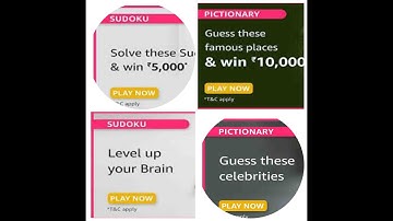 Amazon Sudoku,Guess The Celebrity, Guess The Famous Places 4 in 1 Video 1 July 2021