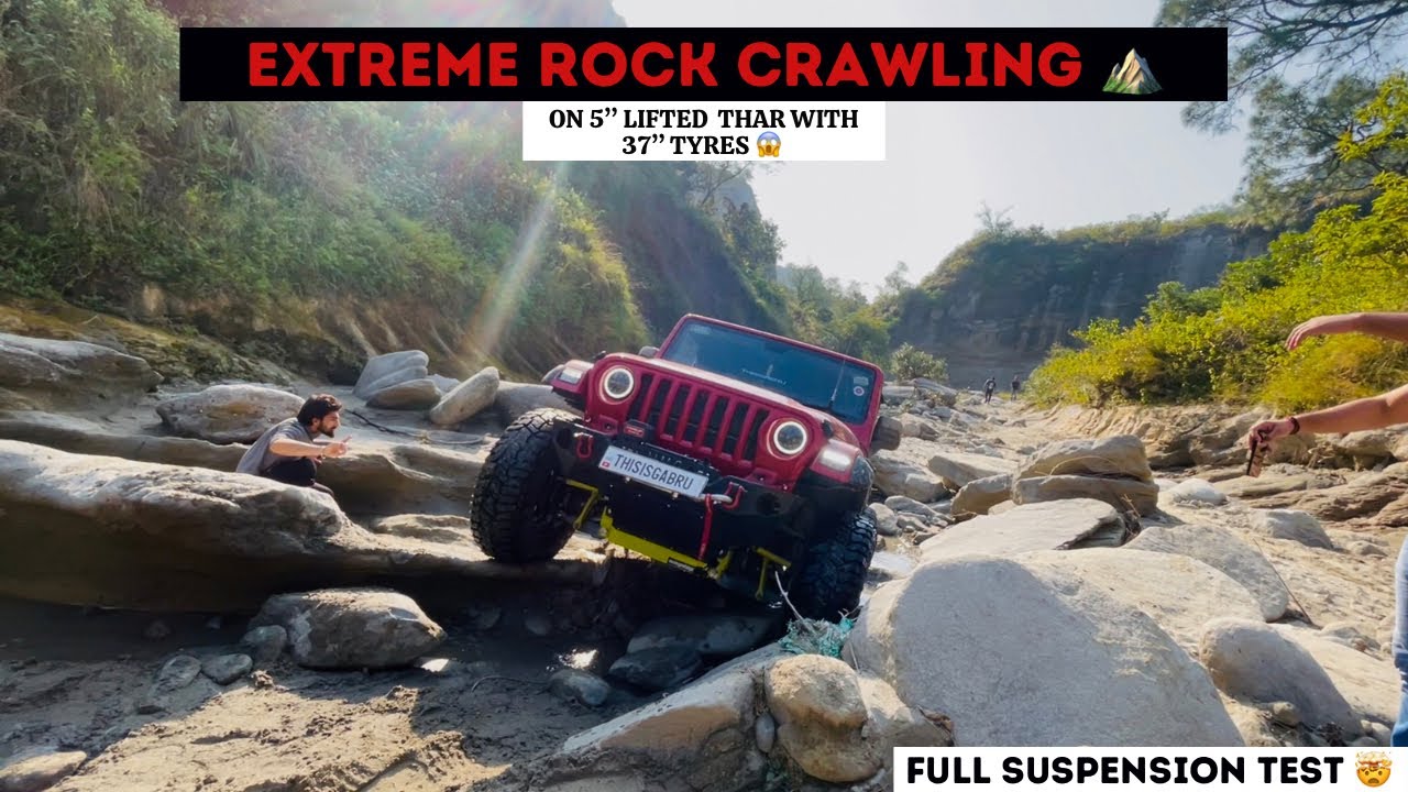 Thar 2020 Rock crawling 😱 Thar 2020 with 37” tyres & 5” lift kit . 😍