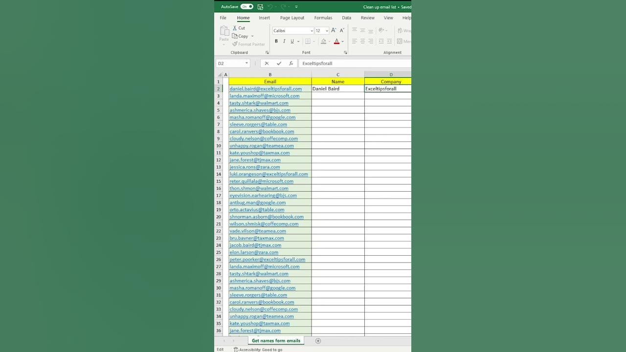 Find Email Address In Excel Sheet