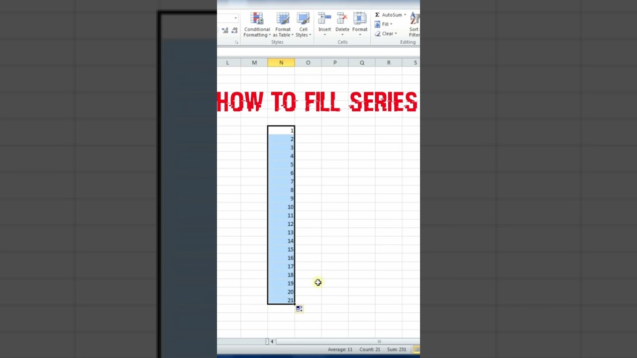 How To Fill Series In MS Excel YouTube How To Fill Series In MS Excel YouTube