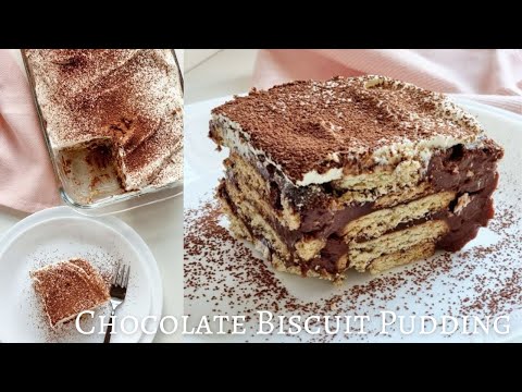 Chocolate Biscuit Pudding | No Bake Dessert Recipe