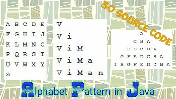 Create Alphabet Pattern in Java (30 Source Code of Alphabet Pattern)