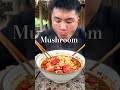 Mushroom noodles eating mukbang in village