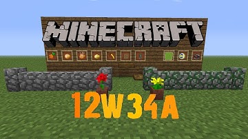 Minecraft - Snapshot 12w34a - Golden Carrot, Item Frames, Cobblestone Walls and More!
