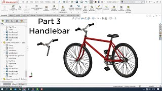 Solidworks Tutorial # How to Make a Bicycle Design Part 3 / handlebar