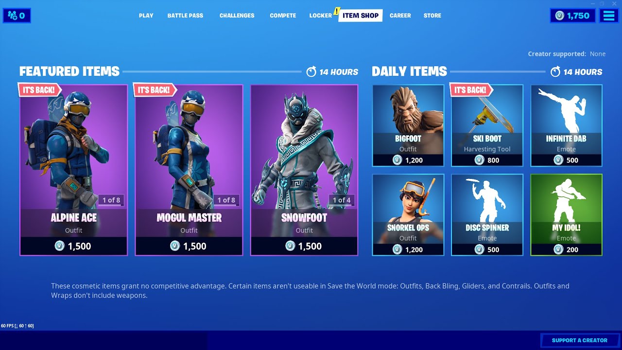 Fortnite item shop the best [rare] skins are back! Ski skins are back