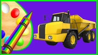 LEARN TO DRAW AND COLOR A DUMP TRUCK COLORING PAGES KIDS LEARN COLORS COLORS FOR CHILDREN