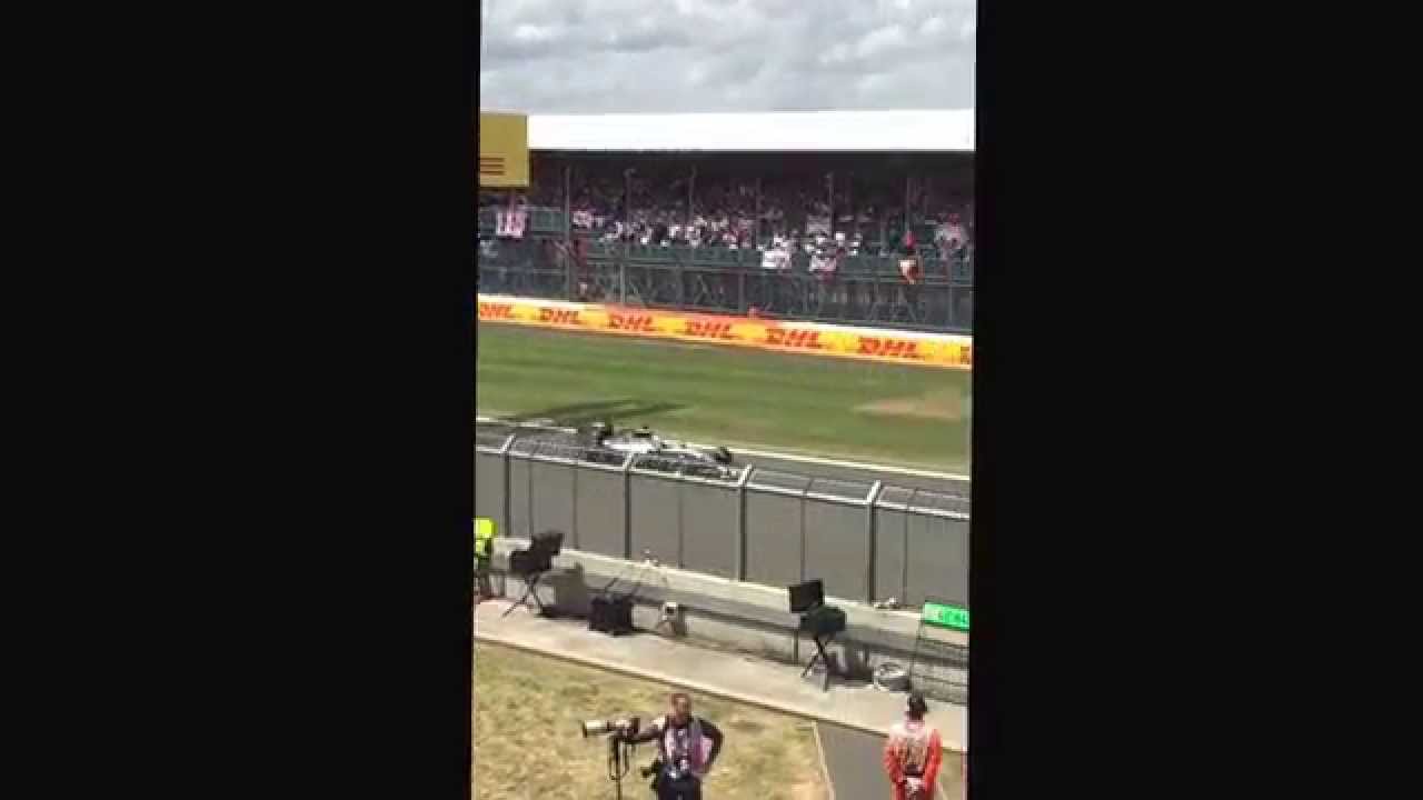 Silverstone race start F1 2015. Williams take off. Lewis Hamilton. Rosberg. Massa. Bottas