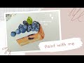 paint with me: watercolor cafe dessert blueberry pie