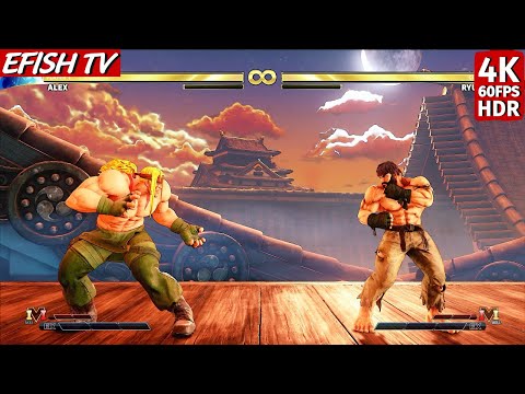 Alex vs Ryu (Hardest AI) - Street Fighter V | 4K 60FPS HDR