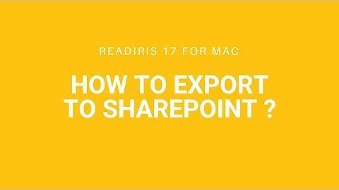 Readiris 17 Mac: How to export to Sharepoint?