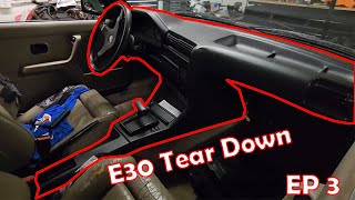 BMW E30 Tear Down EP3 | Interior Removal Part 1 (Visor Panel, Cluster, HVAC Panel, Dash)