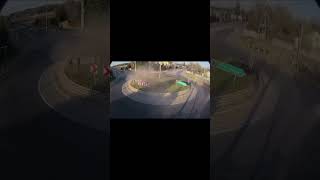 Car Crashes into Roundabout