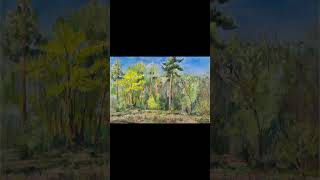 Создание картины "Майская симфония леса", холст, масло, 40* 60, 2026г.May Symphony of the Forest".