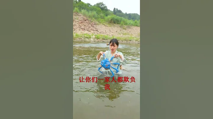 【村裏一枝雪妹妹】今天和苗妹妹去抓螃蟹，居然螃蟹來夾我，把我疼安逸了，回家做個麻辣螃蟹#美食教程 #美食分享#農村生活 #shorts - 天天要聞