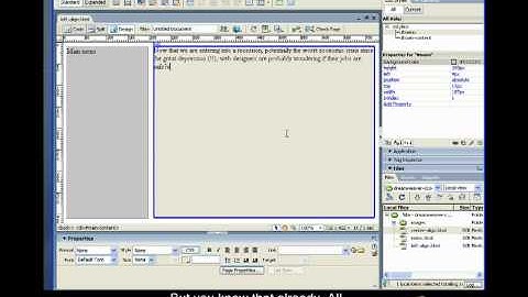 Dreamweaver CS3 Closed Captioned - CSS Layouts Part 3