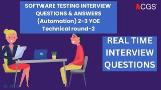 Real-Time Software Testing Q&A for CGS Interviews | Selenium with Java (2-3 Years)