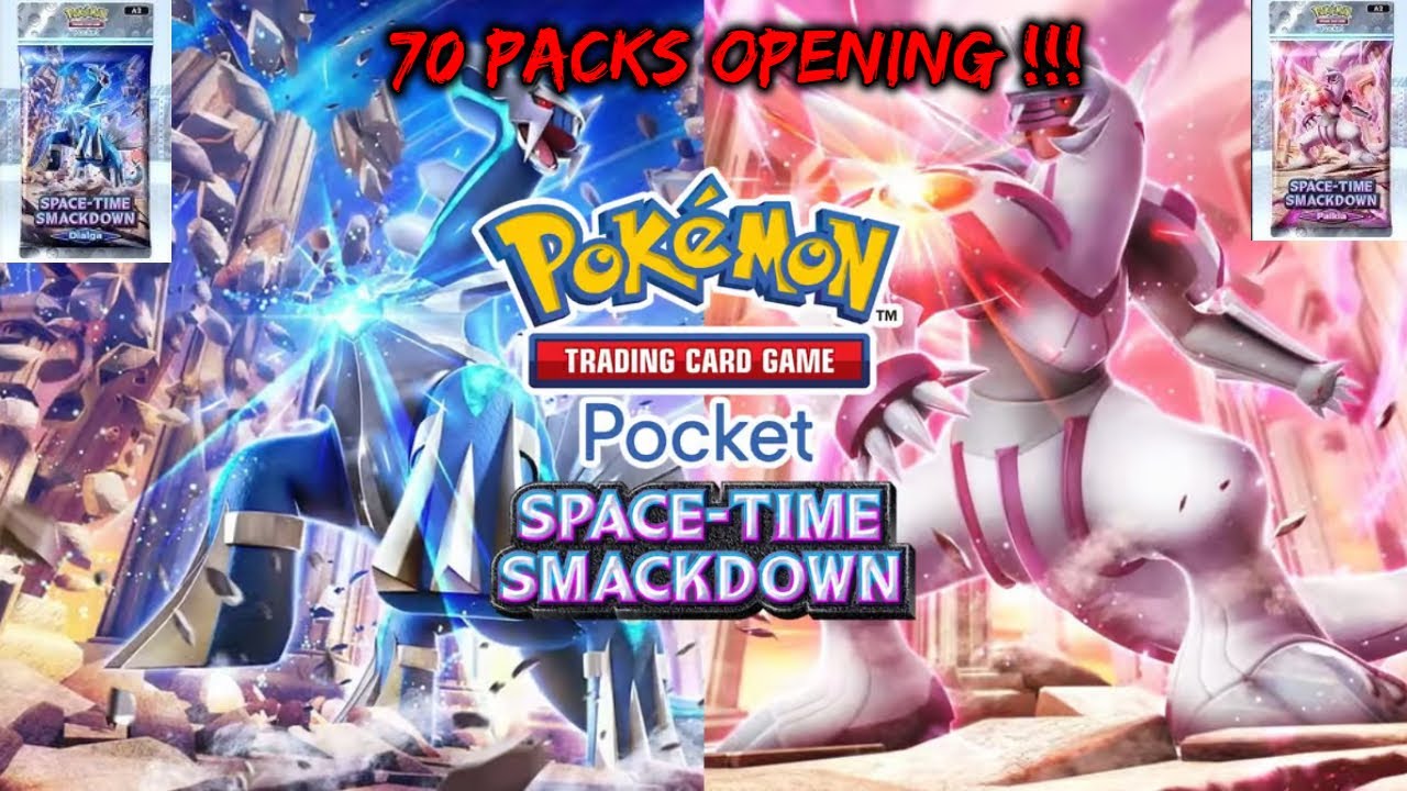 70 SPACE TIME SMACKDOWN PACKS OPENING !! | Pokemon TCG Pocket 2025 | Space Time Smackdown A2