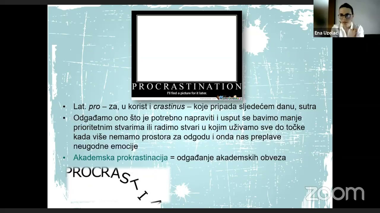 Predavanje 'Prokrastinacija ili zašto odgađamo obaveze'