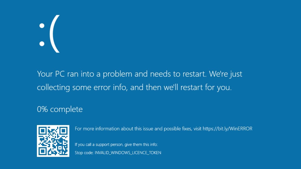 Windows 10 AntiPiracy screen YouTube