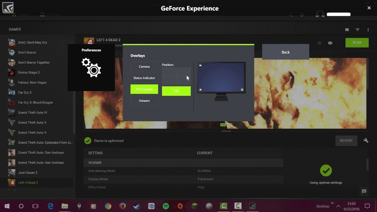 Updated Video For The New Geforce Experience Fps Counter Youtube