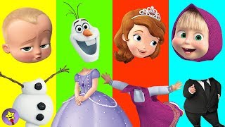 Wrong Heads Sofia The First Masha Frozen Olaf Boss Baby Finger Family Nursery Rhyme