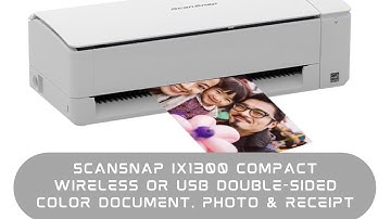 ScanSnap iX1300 Compact Wireless or USB Double-Sided Color Document, Photo & Receipt Scanner - White