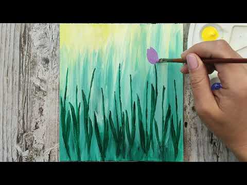 How to Paint Flowers  Tulips  Painting Tutorial  Easy Acrylic Painting for Beginners