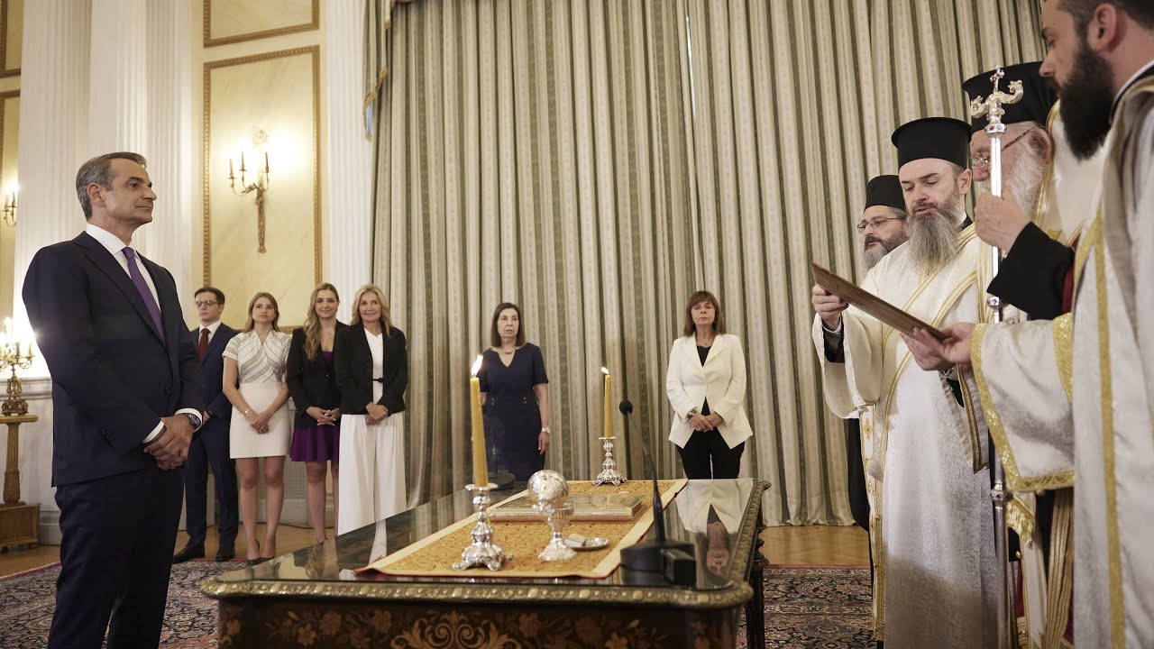 H oρκωμοσία του Κυριάκου Μητσοτάκη ως Πρωθυπουργού