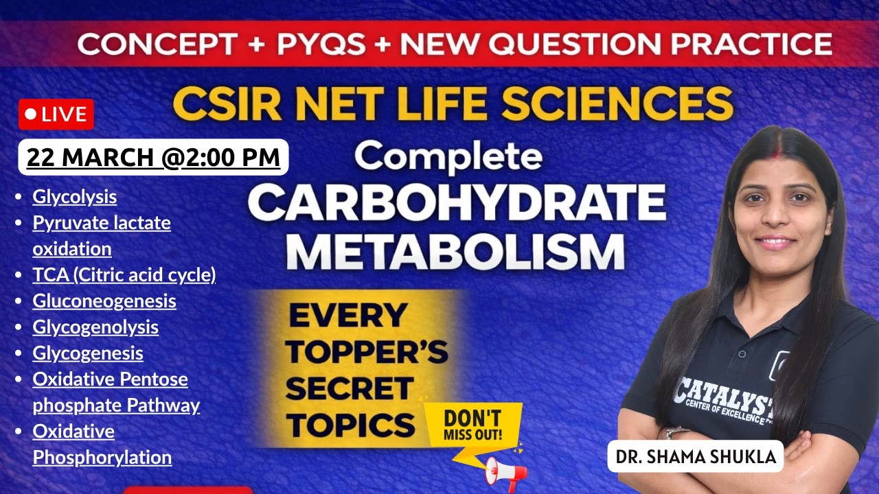 CSIR NET Life Sc Target 2026 | Carbohydrate Metabolism PYQs + New ...