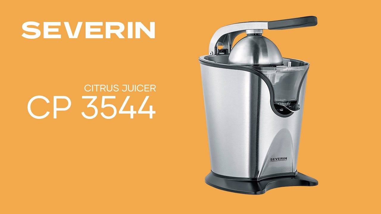 SEVERIN Presse-agrumes automatique 50W Capacité : 400 ml - Technologie innovante AutoPress - Cône de pression multi taille - Inox/Noir, CP 3537 SEVERIN Presse-agrumes automatique 50W Capacité : 400 ml - Technologie innovante AutoPress - Cône de pression multi taille - Inox/Noir, CP 3537