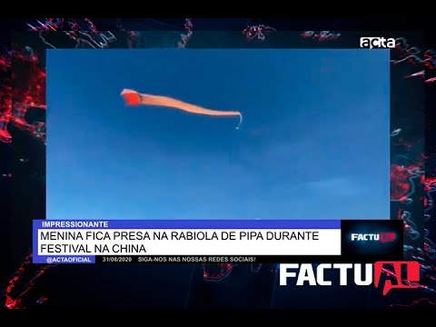 MENINA FICA PRESA NA RABIOLA DE PIPA DURANTE FESTIVAL NA CHINA