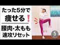 【スキマ時間立ったまま5分!お腹と太ももダイエット】脂肪が落ちる&引き締まる <準備なし!時短痩せエクササイズ4選> #ピラティス #ウエスト痩せ #下半身ダイエット