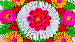 Simple And Easy Rangoli Design. Beautiful Rangoli. Rangoli Design. Big Rangoli.