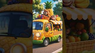 Wheels on the Bus 3D 🍓 Fruit Bus | Animals Fun Ride 🐻 | Kids Cartoon #shorts #youtubeshorts