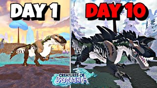 I Survived 10 DAYS as a HYBRID TREX in Creatures of Sonaria