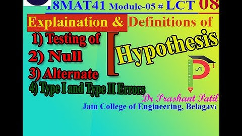 Testing of Hypothesis || Sampling || Dr Prashant Patil || 18MAT41 Module 05