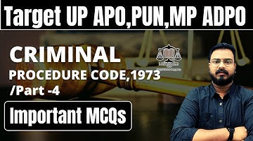 TOP 30 CRPC 1973  MCQs for All State Judiciary | Target UP APO,PUN,MP ADPO,PUN
