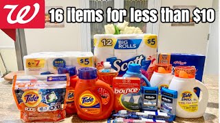 Walgreens haul| 16 ITEMS FOR LESS THAN $10| TIDE,SCOTT,GILLETTE AND MORE.