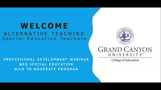 Professional Development Webinar| MED Special Education Mild to Moderate Program