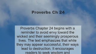 Proverbs Chapter 24 summary and read together