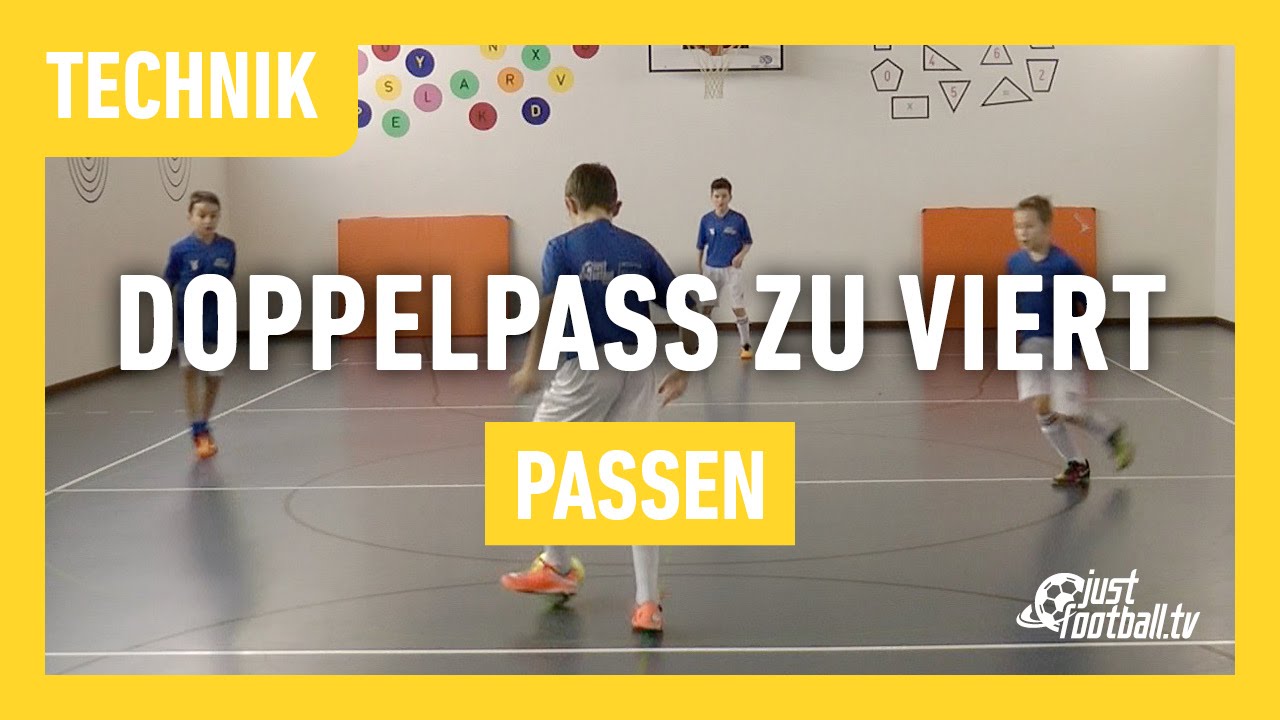 Fussballtraining Doppelpass zu viert Passen Technik YouTube