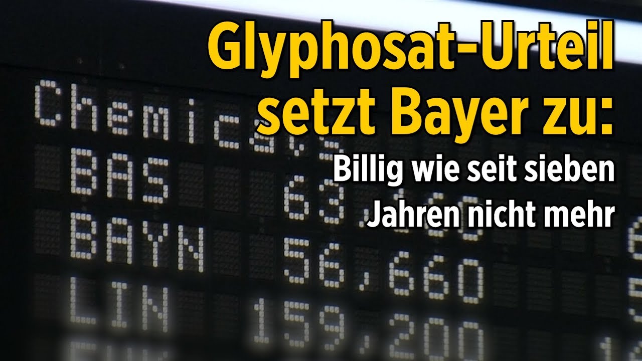 Monsanto „Super-GAU": Glyphosat-Urteil setzt Bayer zu - Aktie billig wie vor sieben Jahren