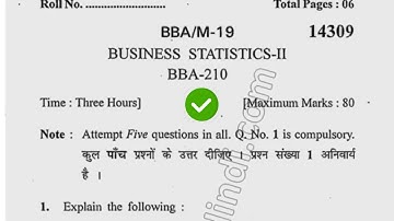 2019 Kuk BBA 4th Sem Business Statistics Question Paper