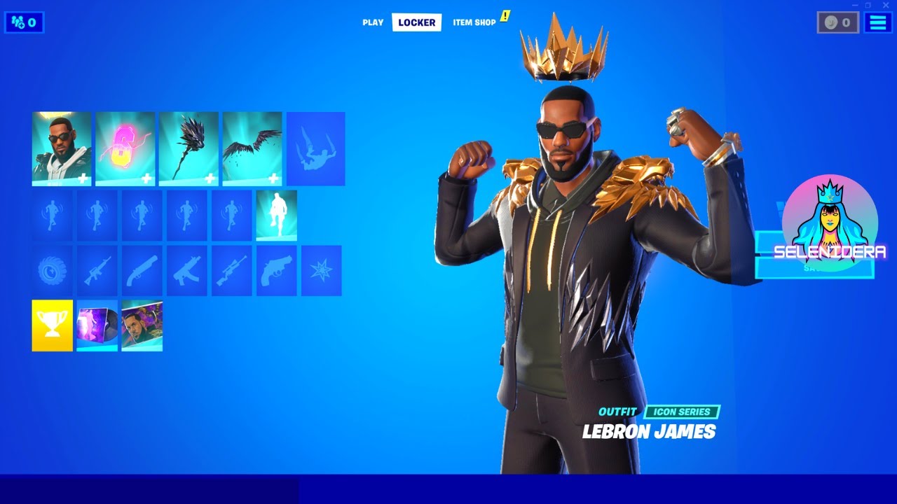 *All* LeBron James x Fortnite Cosmetics Showcased! (Outfits, Back Blings, Glider, and More!)