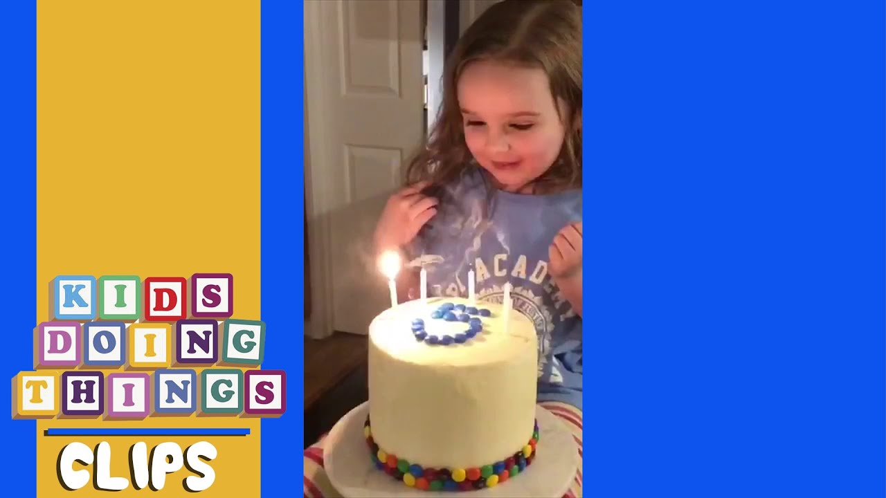 Little Girl Tries To Blow Out Candles And Fails Kids Doing Things