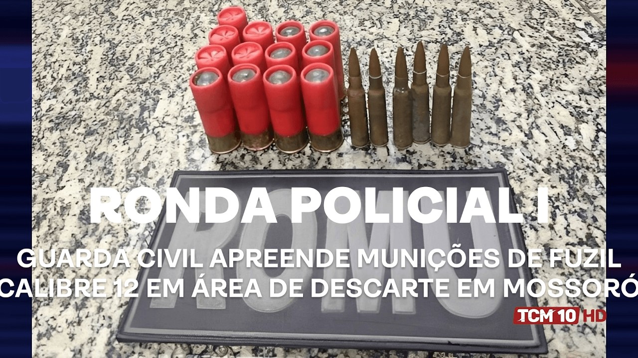 Ronda Policial I - Guarda Civil apreende munições de fuzil calibre 12 em área de descarte em Mossoró
